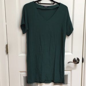 Madewell green T-shirt tunic dress
